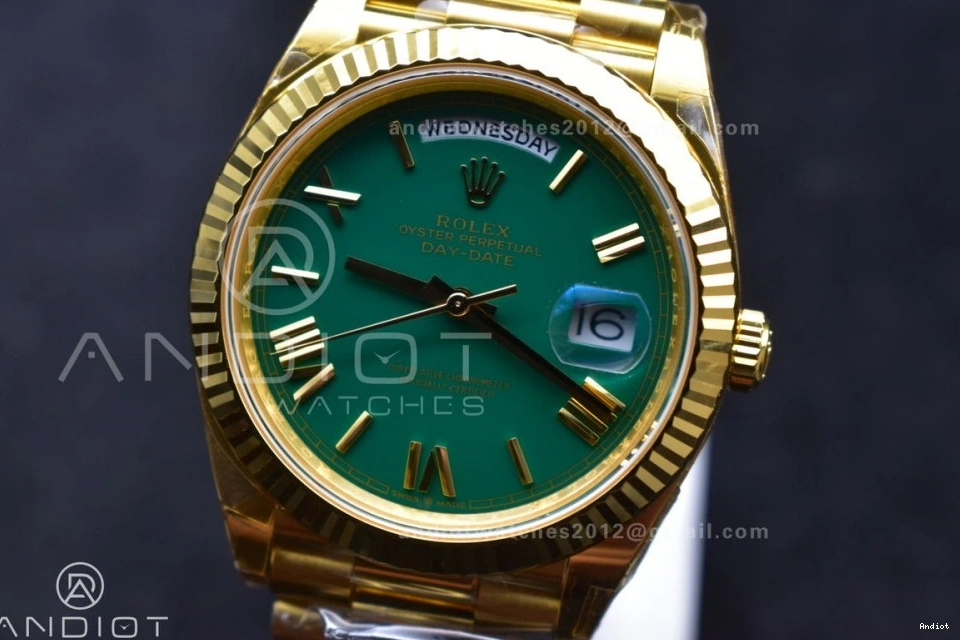 228238 THBF Green YG on (Gain VR3255 President 40 Weight) Edition Dial Day 1:1 Roman Date Bracelet Best 0119
